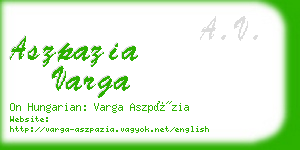 aszpazia varga business card